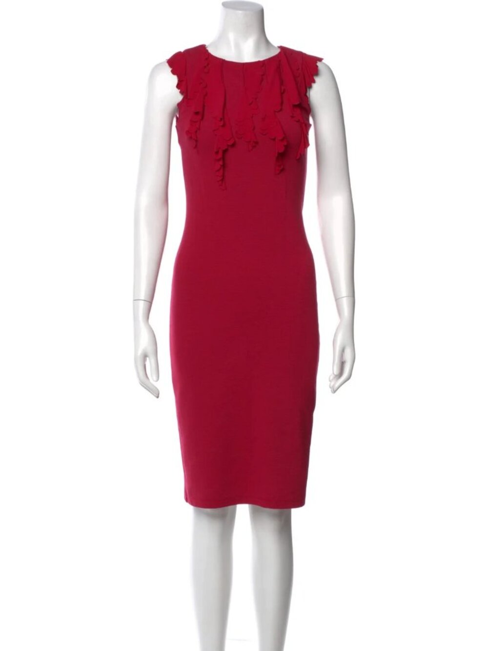 RED Valentino Red Ruffle Top Sheath Dress